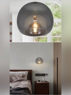 Smoked Glass Globe Pendant Light
